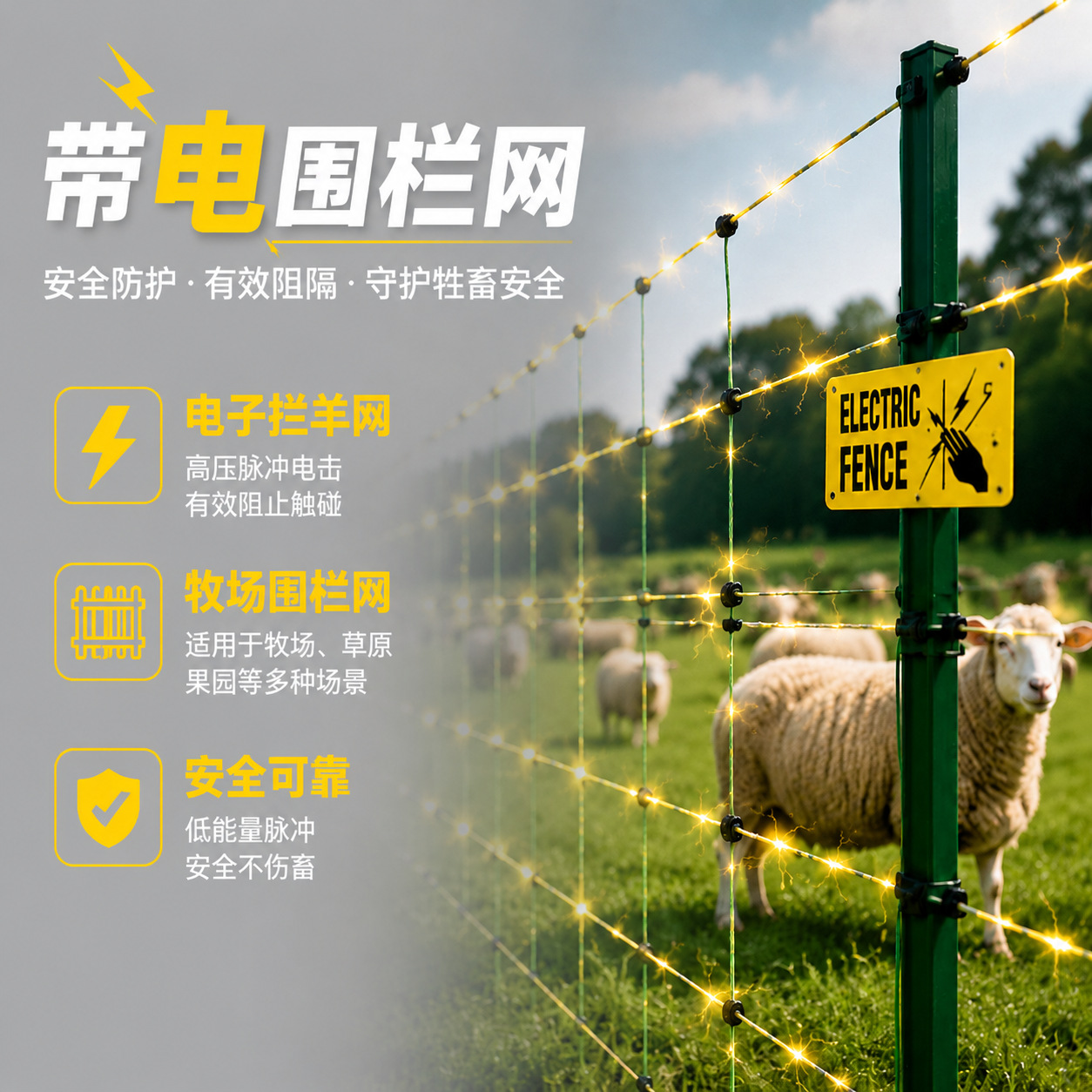 Filet de clôture électrique de - Farming & Agriculture Word Stacks avis et prix