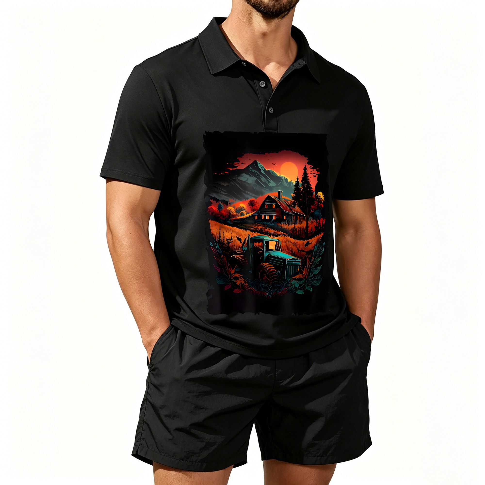 Ensemble polo et short de plag - Farming & Agriculture Word Stacks avis et prix